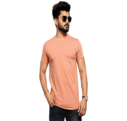 less q branded cotton lycra mens t-shirt (pale red-orange)